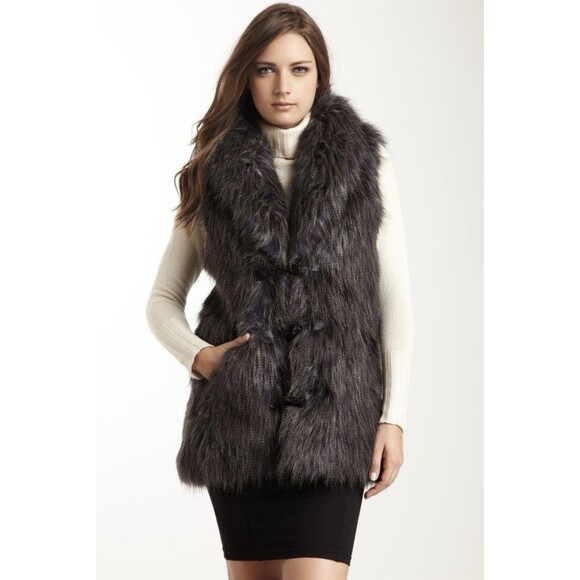 Candela Indigo Faux Fur Mahala Vest Size Medium SIZE LARGE - Picture 2 of 10